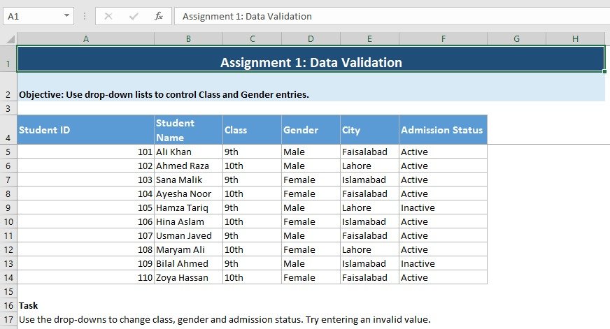 How to Create an Excel Assignment